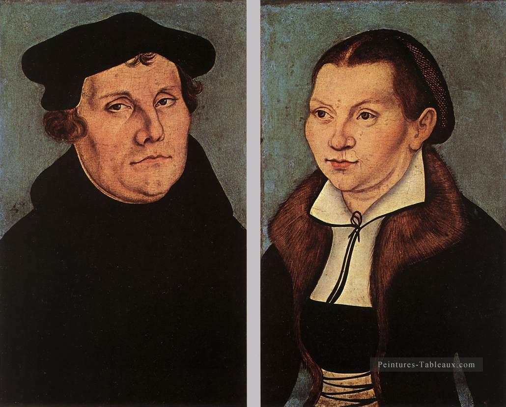 Portraits de Martin Luther et Catherine Bore Renaissance Lucas Cranach l’Ancien Peintures à l'huile